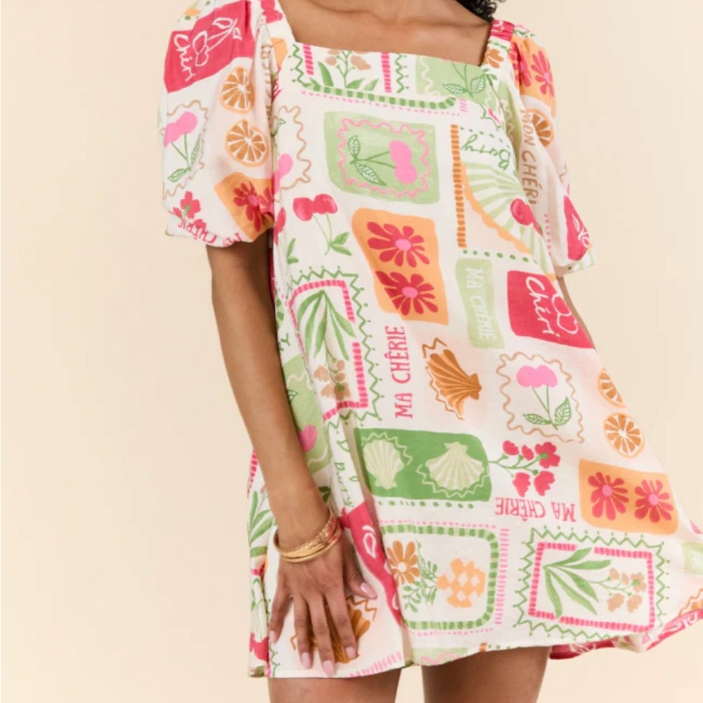 Pink Lily Multicolor Flower Print Mini Dress